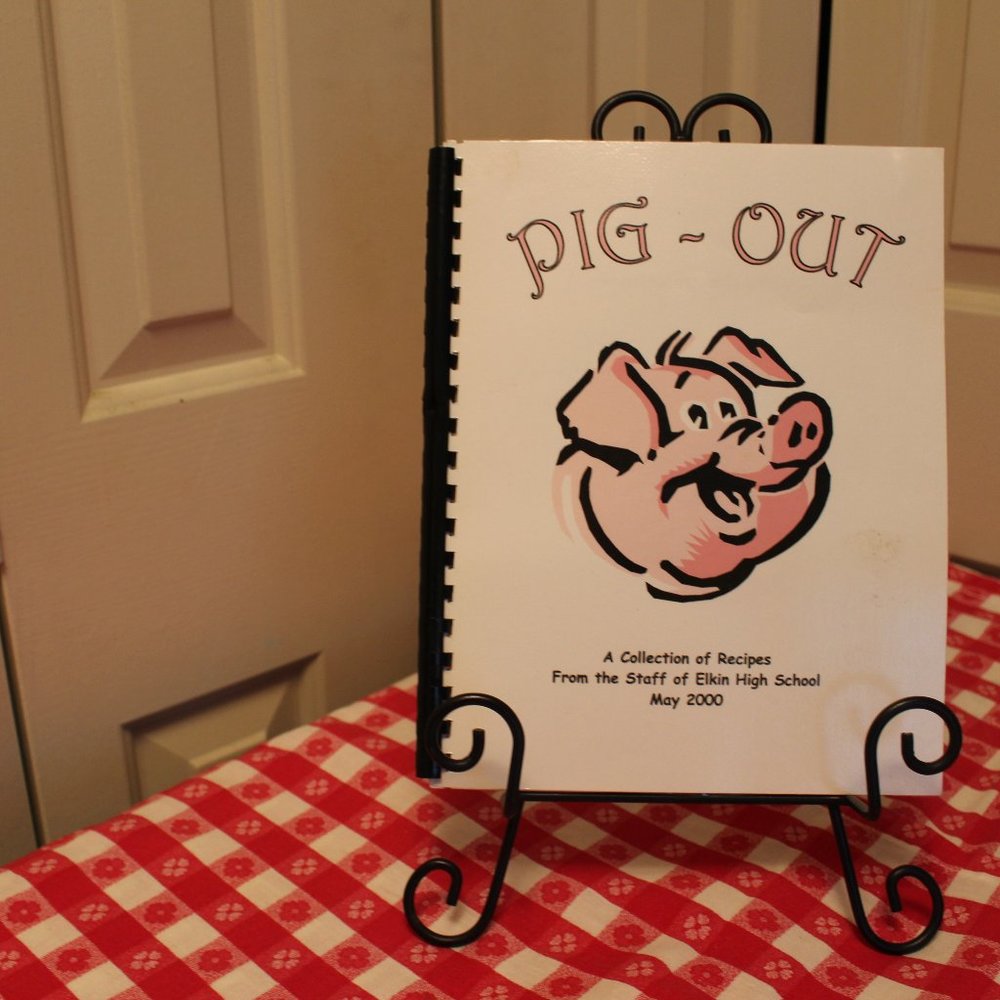 PIG OUT ELKIN NC. HIGH SCHOOL COOK BOOK  VINTAGE RARE
